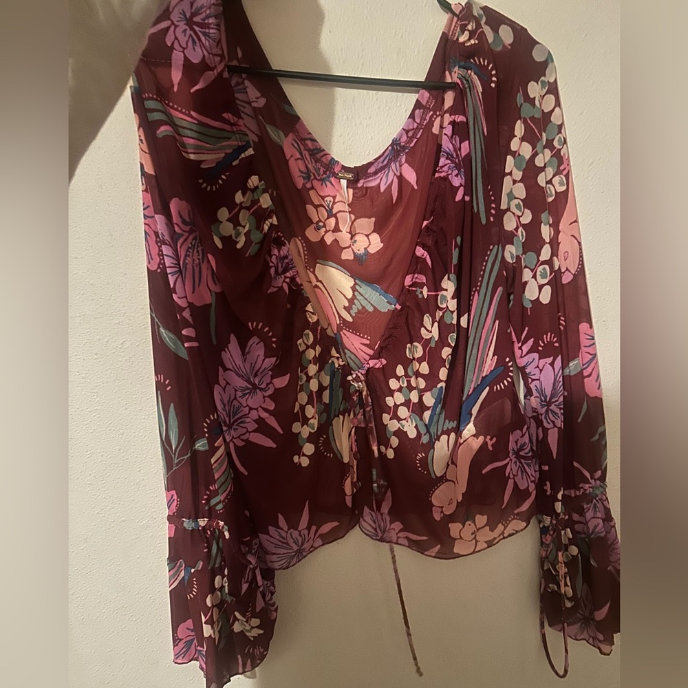 Floral Burgundy Women's Top
